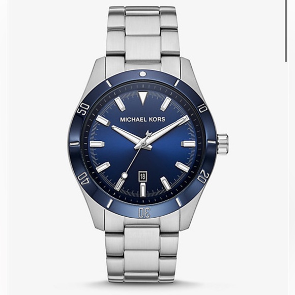 Michael Kors Oversized Layton Blue and Silver Watch MK8815